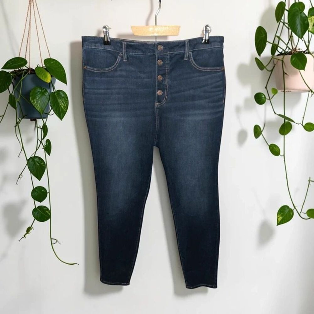 LC Lauren Conrad Size 16 Dark Wash Button Fly Ankle Jeans
